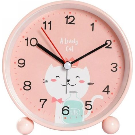 Educational Alarm Clock for Kids - Day/Night, Silent Alarm Clock for Kids, Analog Alarm Clock, Travel Alarm Clock for Students, Alarm Clock Gift for Kids and Teens (Cat) (1/4)