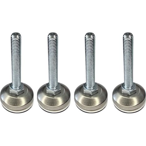 Verstellbarer Möbelnivellierfuß – Edelstahl mit PTFE-Teflon-Pad – 50 mm Stangenlänge – 300 kg statische Tragfähigkeit – Verstellbar für Büro- und Gewerbenutzung (1/4)