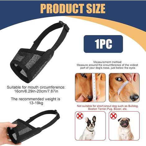 Dog Muzzle Flexible Adjustable for Small Medium Dogs (1/4)