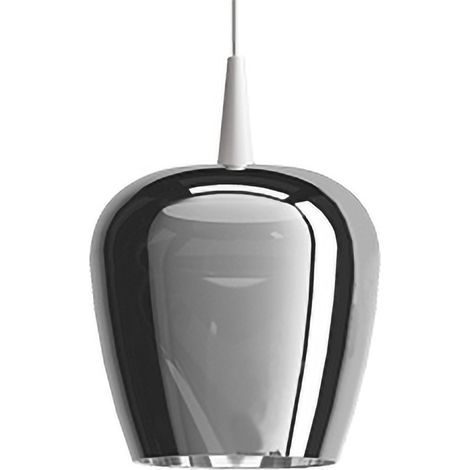 Zafferano Lampada a sospensione Bilia 230V LED 8W 3000K diffusore in vetro borosilicato soffiato a bocca finitura Bianco Argento diametro 18 cm
