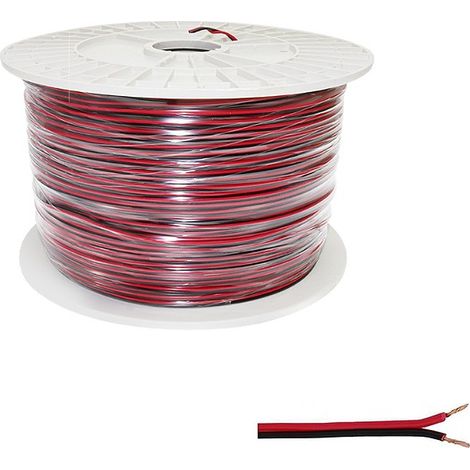 Tuyau de Câble Électrique Plat 2x0,5mm² pour Bandes LED Monocolores - 500 mètres - Ledme - LM2054 (1/4)