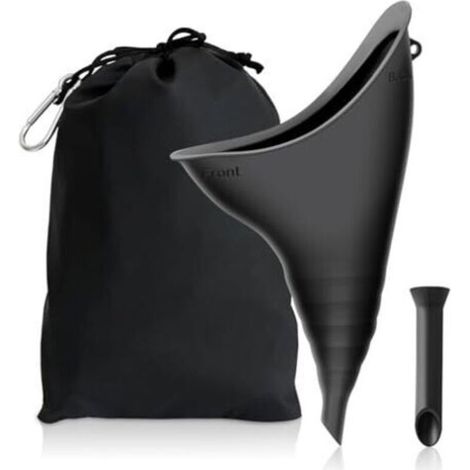 Largeight – Urinoir féminin réutilisable en silicone – Longue buse pour usage précis – Léger et pliable – Pour camping et voyages (1/5)