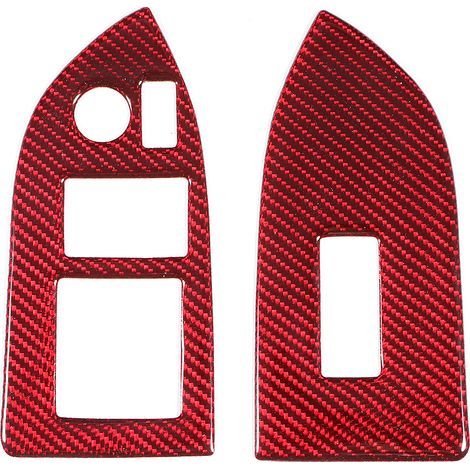2pcs Fibre de Carbone Panneau Lève-Vitre Garniture Rouge Compatible Subaru BRZ