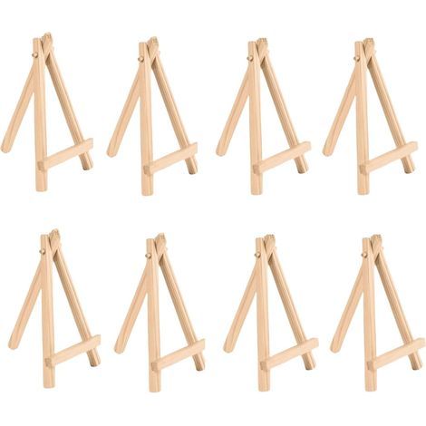 Mini chevalet, lot de 8, chevalet pliable en bois, support photo, chevalet triangulaire pour peinture, loisirs créatifs, album photo, mariage, anniversaire (15 x 8 cm) (1/5)