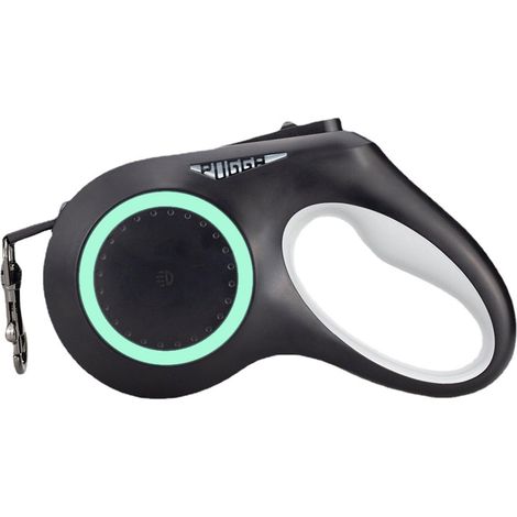 Laisse Chien Enrouleur 5m,Laisse Rétractable pour Chien avec Lampe de Poche LED et RGB,Ruban en Nylon Solide,Durable Laisses Rétractables Chiens,Un Boutton s’arrêter/Bloquer,Jusqu'à 25 kg (1/5)