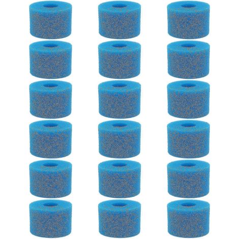 Lot de 18 cartouches filtrantes en mousse lavables et réutilisables pour spa Intex Pure Spa, type S1 (1/5)