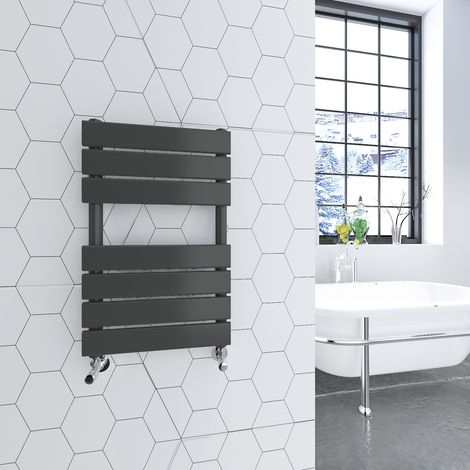 650x400mm Anthracite Heated Towel Rail Radiator Flat Panel (1/5)