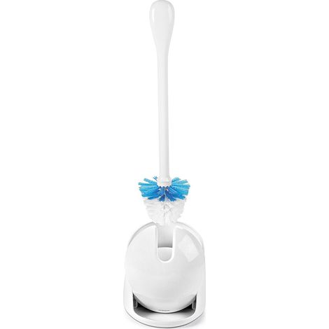 Brosse à WC compacte Blanche avec Support, Nettoyant WC, Blanc (1/5)