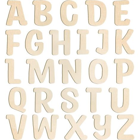 Alphabet en bois (26 pièces) - Alphabet en bois fait main pour enfants - Décoration murale/Apprentissage de l'orthographe pour les jeunes enfants/Art artisanal (1/5)