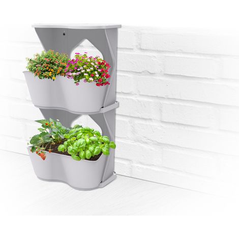 Romberg BOQUBE Flexi Garden, 2er Set Vertikales und horizontales Pflanzsystem, 52 x 20 x 26 cm horizontal aufgebaut, 26 x 20 x 52 cm vertikal aufgebaut inkl. Befestigungskit für die Wand, Farbe: Licht (1/5)