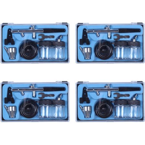 4X Kit D'Aérographe Double Action 0,35 mm D'Alimentation de Siphon Outil de Pulvérisation Brosse D'Air avec une Trachée Double Lunettes (1/5)
