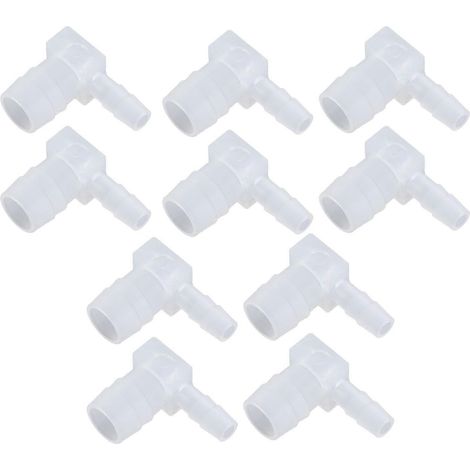 10 Stück Kunststoff-Schlauchverbinder, Reduzierstücke, L-förmig, 90°-Winkel, Rohrverbinder 12 x 6 mm