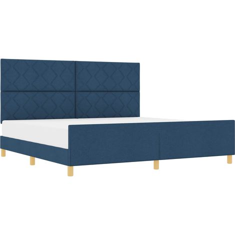 Maison Exclusive - Struttura del letto con testiera Blu 200 x 200 cm Tessuto