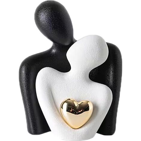 1 Statue de Couple en Céramique, Sculpture Abstraite, Figurines Homme et Femme, Décoration Salon Chambre