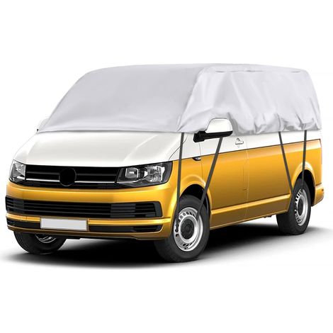 Housse de Voiture Imperméable Remplacement pour VW T5 T6 SWB, Demi Housse de Voiture Résistante Aux UV, Anti-Poussière Demi Garage, pour Extérieur et Intérieur,Personnalisé pour VW T5 T6 SWB (1/5)