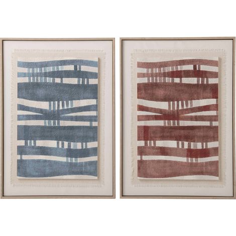 Duo de tableaux abstraits bleu foncé et rouille - bleu foncé et rouille (1/4)