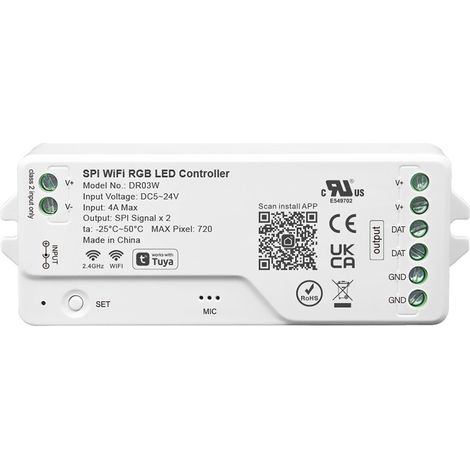 SPI DR03W UL Graffiti RGB WiFi + Bluetooth Controller with Customizable Lighting Effects