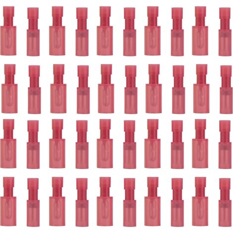 Connecteur électrique rapide femelle et mâle, cosse à embout isolée nylon, bloc de jonction à fourche, calibre 0,5-1,5 mm², paire de cosses serties isolées, kit de raccordement étanche pour câblage. (1/5)