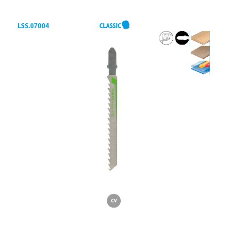 3 lames de scie sauteuse CV - Lu. 75 mm pas 4 mm - coupe fine pour bois - LEMAN - 7004.03 (1/2)