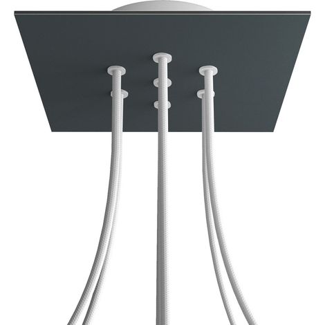 creative cables - Rose-One rosace carrée, 200 mm avec 7 trous et 4 trous latéraux (1/5)