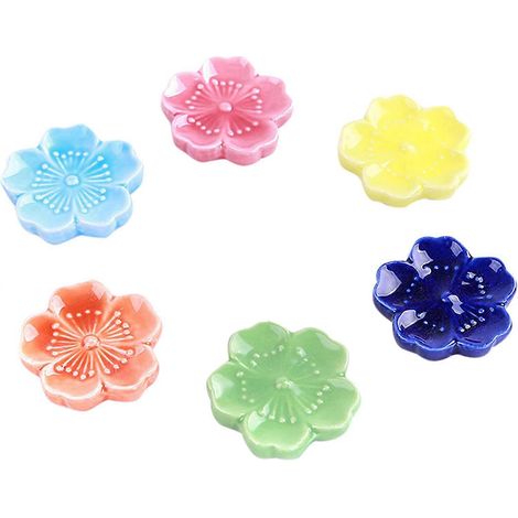 Blumenförmiges Essstäbchen-Set aus Keramik, Halter für Essstäbchen, Löffel, Gabel und Messer, Küche (1/5)
