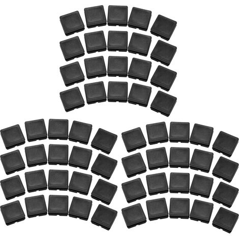 Aptas para tapas de inserción de patas de mesas y sillas cuadradas, 25 mm x 25 mm, 60 unidades, color negro.