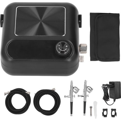 [JAMAIS UTILISÉ]Kit mini aérographe avec bouton multifonctionnel et réglage progressif, silencieux, compresseur et pistolet 12 L/min, prise UE (1/5)