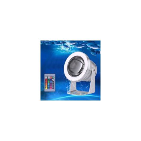 Projecteur submersible LED 10W – Éclairage sous-marin IP67 étanche RGB – Télécommande incluse – Pour piscines, fontaines et étangs
