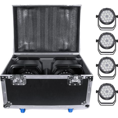 Estuche de transporte, piel de primera calidad, acolchado de PE, separadores de EVA, soporta equipos de 150 W, compatible con iluminación profesional para escenarios. (1/5)