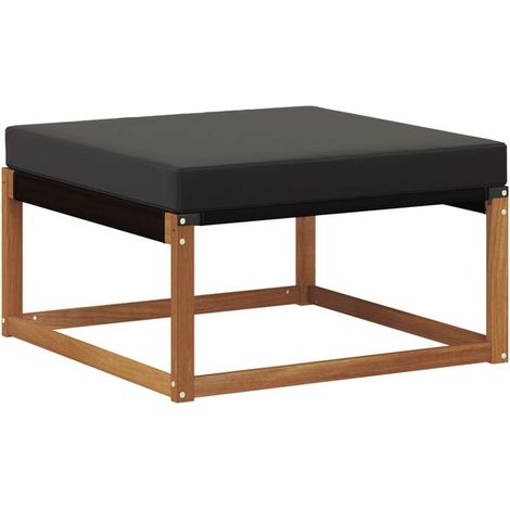 Tabouret d'Extérieur en Bois Massif d'Acacia, Pouf de Jardin Naturel (1/5)