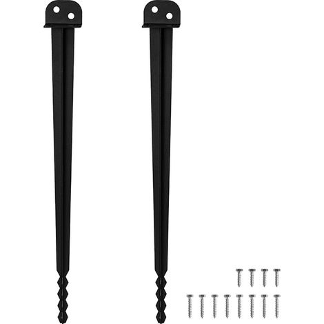 Wolketon Einschlagbodenhülse 2 St., 500 mm, 40 mm, pulverbeschichtet, Pfostenträger für Holzpfosten, Zaun, Sichtschutz und Gartenprojekte