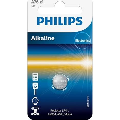 Knopfzellenbatterie philips lr44/ 1,5v