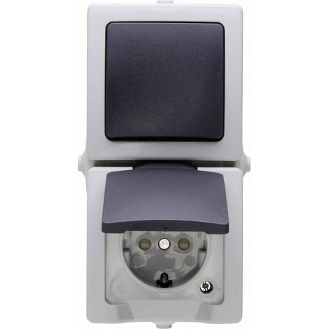 Kopp 138556008 Interruttore per ambienti umidi Interruttore, Commutatore, Presa schuko con coperchio ribaltabile Nautic (1/3)
