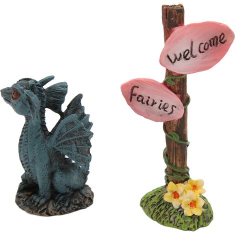 Ensemble de mini statues de dragons guides en résine synthétique, accessoires de décoration pour jardin, pelouse ou balcon.