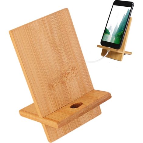 Support de téléphone en bois  Support de bureau pour téléphone portable - Support pour téléphone portable, organiseur de bureau,