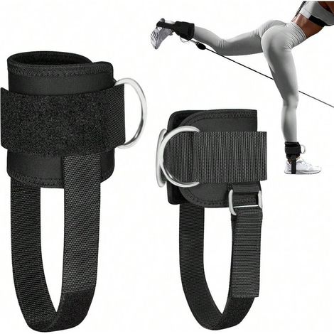 Bride de cheville pour appareil de musculation, pour femmes et hommes. Brides de cheville réglables pour appareils de musculation, pour fessiers (kickbacks), exercices pour les ischios-jambiers (1/4)