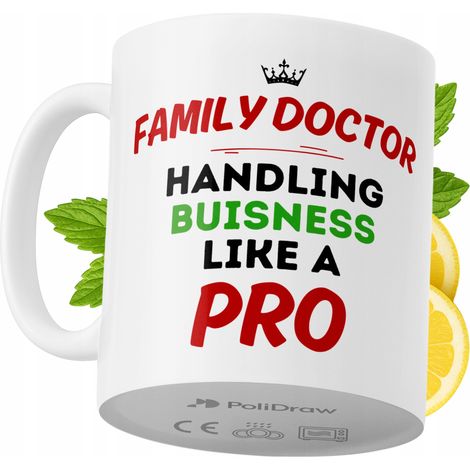 Tazza per il medico di famiglia, divertente e umoristica, con grafica e testo divertenti, ideale per compleanni, onomastici e festività. Tazza premium per occasioni speciali, per casa, ufficio, lavoro (1/5)
