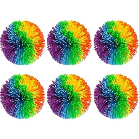 Stressball - Silicona 100 % Segura Sin Látex - Elástica y Recuperable - 6 Colores Arcoíris - Para Alivio del Estrés y Concentración - Unidad (1/5)
