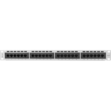 Lanberg patch panel 24 port 1U cat.6 UTP gray PPU6-1024-S (1/4)