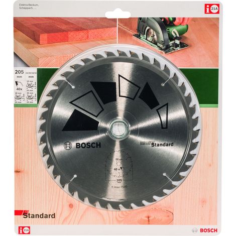 Lame de scie circulaire Ø 205 mm – Pour bois dur – 24 dents – Coupe nette sans éclat – Compatible avec scies Bosch - 2609256822