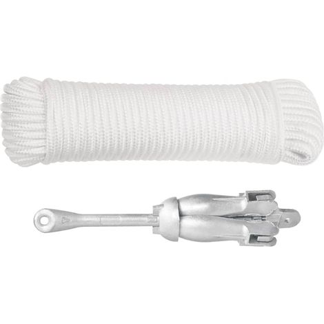 Ancre pliable avec corde argenté 2,5 kg fer malléable (1/5)