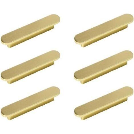 Lot de 6 poignées Or Poignee de Meuble Cuisine Laiton Brossé Or Entraxe 96mm-poignées de placard Poigné e Meuble (1/4)