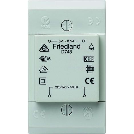 Friedland transformateur pour sonnette VDE