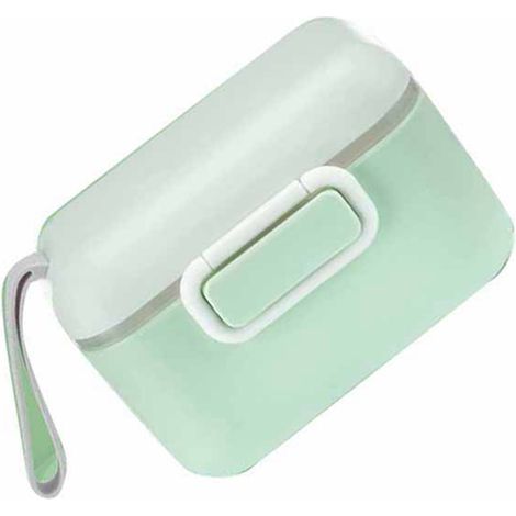 Aufbewahrungsbox für Babymilchpulver, PP-Gehäuse, BPA-frei, tragbarer Behälter mit Trageband, Grün (1/5)