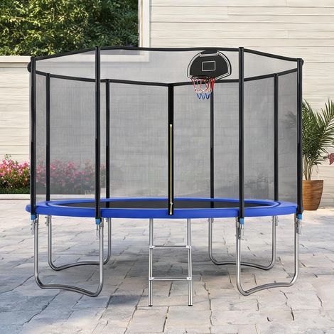 Trampoline 366 cm avec filet de sécurité et 72 ressorts en acier (1/5)