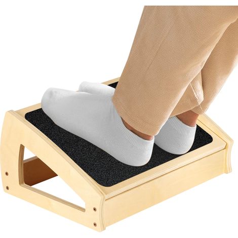 Sifree – Repose-pieds ergonomique en bois réglable 4 positions – Hauteur 7.8-17.8cm – Surface antidérapante – Améliore la circulation sanguine