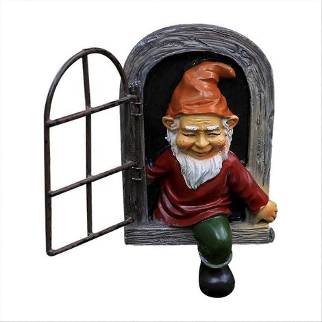 Statue de nain de jardin, décoration amusante pour arbre de jardin, décoration de patio et de pelouse - Style 2 (1/5)