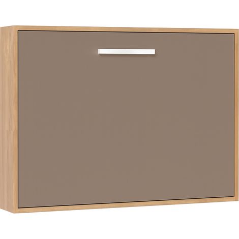 Lit escamotable horizontal 160x200 Optima-Coffrage Gris anthracite-Façade Parme (1/5)