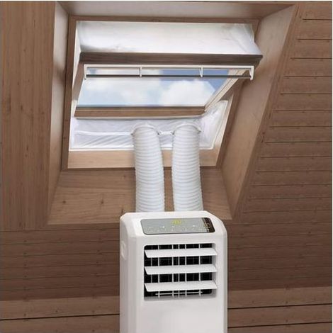 Tissu d’Isolation Pour Fenêtre à Pivot Central avec un Périmètre Allant de 381cm à 460cm Pour Climatiseur Mobile et Sèche-Linge (1/4)