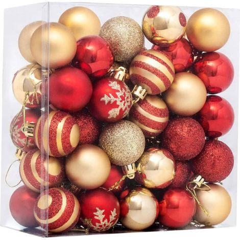 Boule de Noël de noël dorée, 50 pièces, ornements d'arbre de noël, boule suspendue